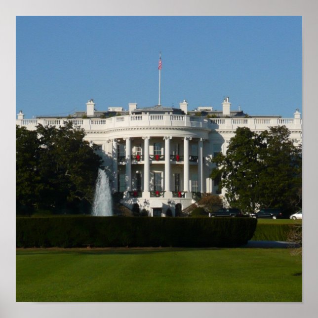 Christmas White House for Holidays Washington DC Poster (Front)