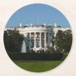 Christmas White House for Holidays Washington DC Round Paper Coaster