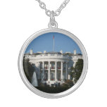 Christmas White House for Holidays Washington DC Silver Plated Necklace
