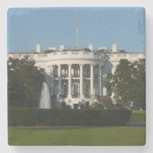 Christmas White House for Holidays Washington DC Stone Coaster