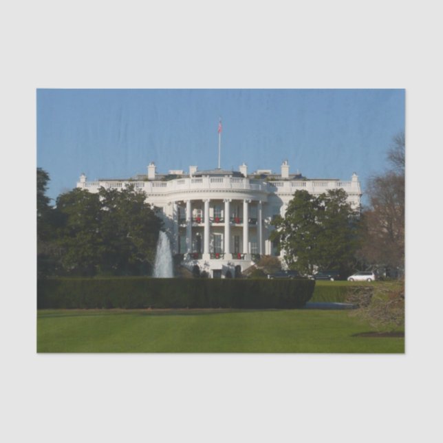 Christmas White House for Holidays Washington DC Tissue Paper (Front)