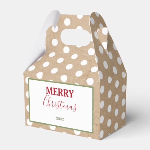 Christmas White Kraft Polka Dots Favor Boxes