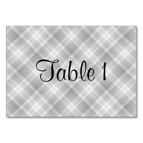 Christmas White Plaid Table Number