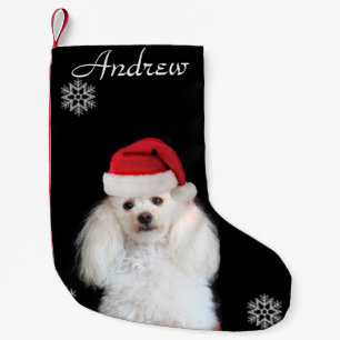 Christmas White Poodle dog personalized stocking