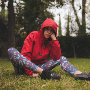 Christmas White, Red & Blue Knitting Pattern Leggings