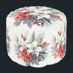 Christmas White Red Flowers Holidays Elegant Pouf<br><div class="desc">Christmas White Red Flowers Holidays Elegant pouf. Unique,  beautiful,  stylish design. Easy to be personalized. Font style,  size and colors can be changed. Matching items are available.</div>