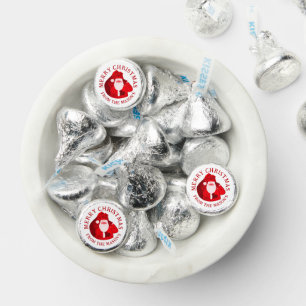 Christmas white red santa custom name hershey®'s kisses®