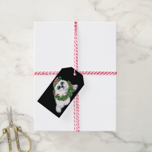 Christmas white seal pup festive Arctic animal  Gift Tags