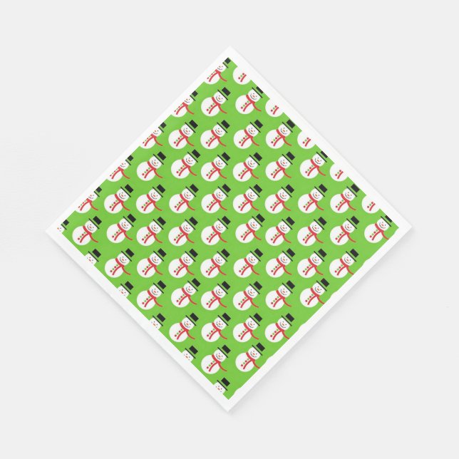 Christmas White Standard Napkin/Snowmen Paper Napkins (Corner)
