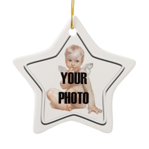 Christmas White Star Photo Frame Ornament