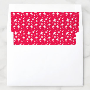 Christmas White Stars Classic Elegant Red Template Envelope Liner