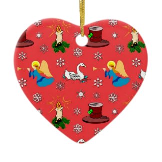 Christmas – White Swans & Brown Top Hats ornament