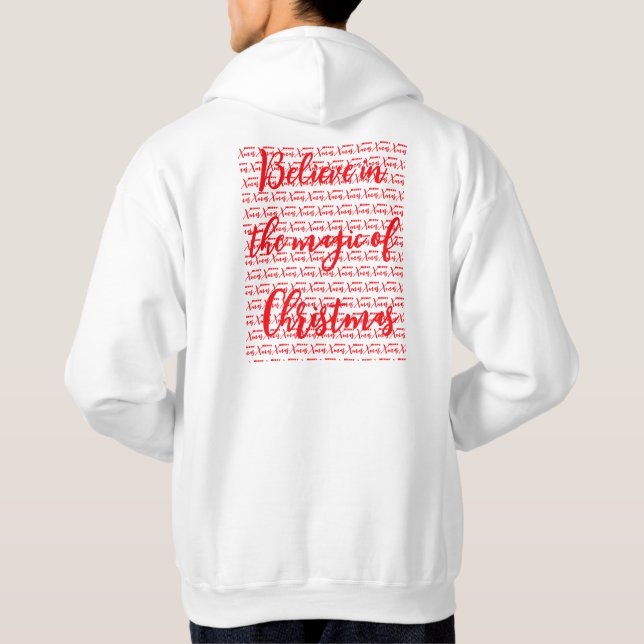 Christmas white template printed x 2 sides for men hoodie (Back)