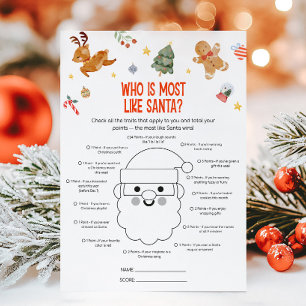 Christmas Who is Most Like Santa Game Holiday Card