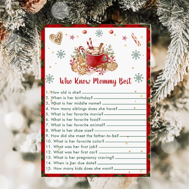 Christmas Who Knows Mommy Best Baby Shower Card (Creator Uploaded)