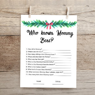 Christmas Who knows Mommy Best Baby Shower Game