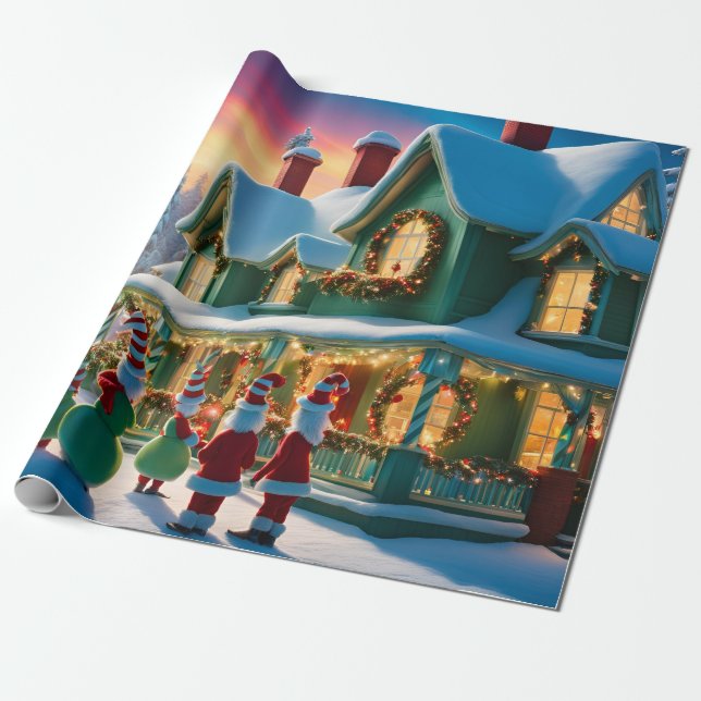 Christmas Whoville-Inspired Wrapping Paper (Unrolled)