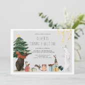 Christmas Wild One Party Animal Invitation (Standing Front)