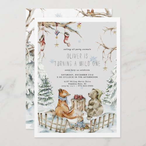 Christmas Wild One Party Animal Invitation