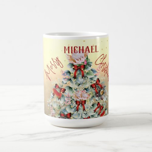 Christmas Wildflower Gold Tree Personal Coffee Mug