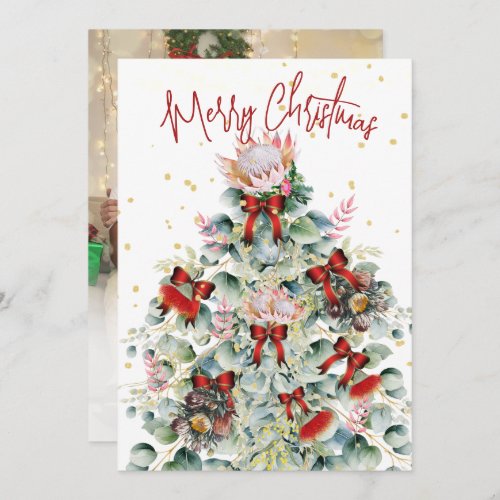 Christmas Wildflower Tree Personal Photo Greeting  Holiday Card