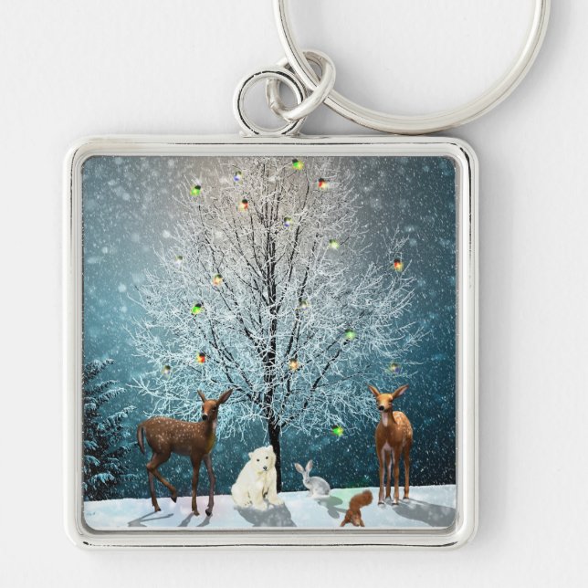 Christmas Wildlife Keychain (Front)