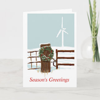 Christmas Wind Farm Holiday Card