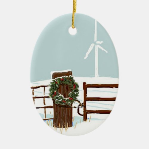 Christmas Wind Farm Ornament