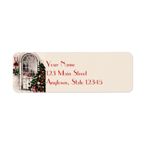 Christmas Window Lights Return Address Labels