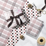 Christmas Wine Berry Gray Rose Abstract Plaid Wrapping Paper Sheets<br><div class="desc">These 19" x 29" flat Christmas wrapping paper sheets come in three designs,  wine and rose plaid,  simple dots wine,  rose and gray. winter abstract leaf design in wine,  berry and gray, </div>