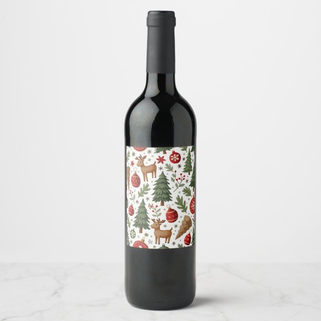 Christmas Wine Bottle Label  (Front)