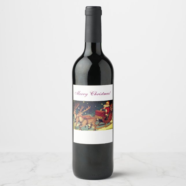 Christmas Wine Bottle Label (Front)