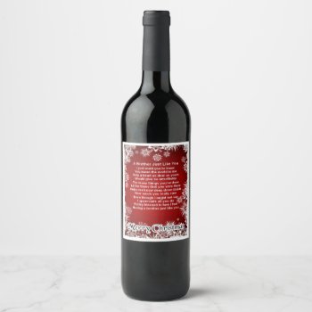 Christmas Wine Bottle Label - Brother  Poem by Lastminutehero at Zazzle