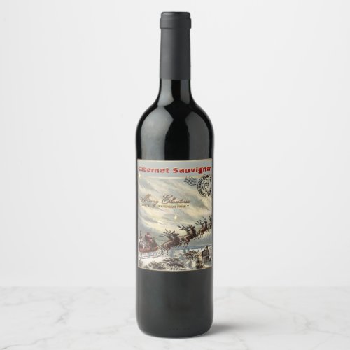 Christmas Wine delivered by Sleigh Wine Label