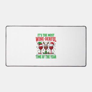 Christmas Wine-Derful Red Wine Design Desk Mat