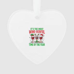 Christmas Wine-Derful Red Wine Design Ornament