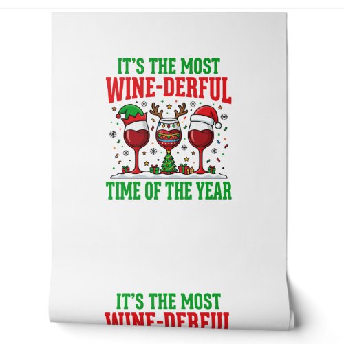 Christmas Wine-Derful Red Wine Design Wallpaper