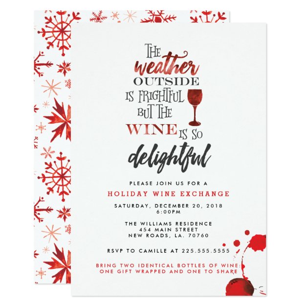 Christmas Wine Exchange Party Invitation
