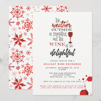 Christmas Wine Exchange Party Invitation