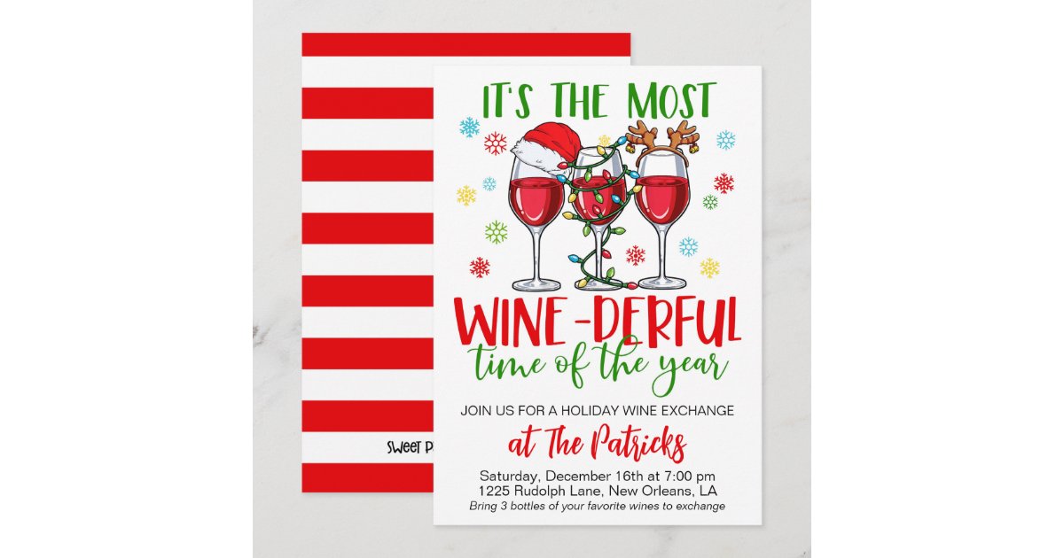 Christmas Wine Exchange Party Invitation Zazzle