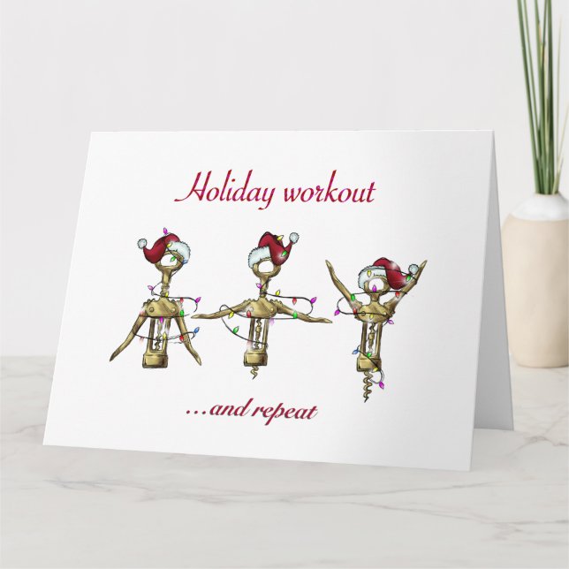 Christmas wine exrsice routine card (Front)