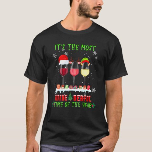 Christmas Wine  Funny Xmas Alcohol Pajama T_Shirt