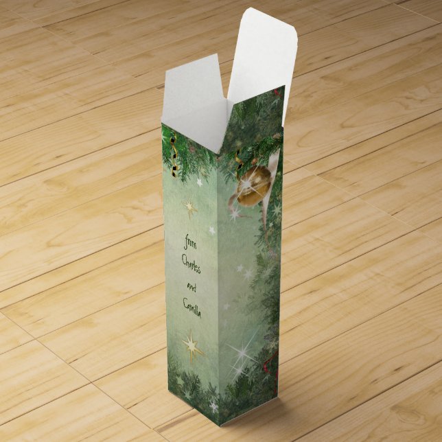 Christmas Wine Gift Box with Your Personal Text (Opened)