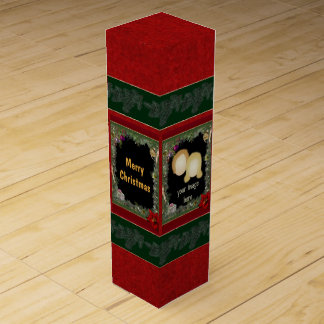 Christmas Wine Gift Box with your Photo & Text