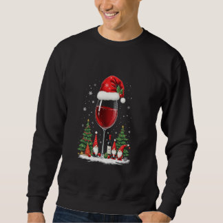 Christmas wine glass gnome sweatshirt