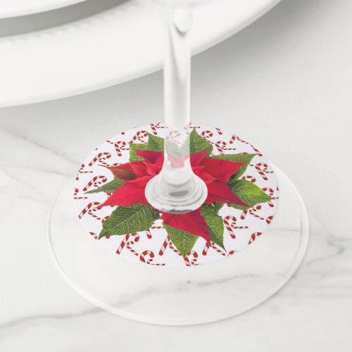 Christmas Wine Glass ID Paper Round Set of 12 Wine Glass Tag