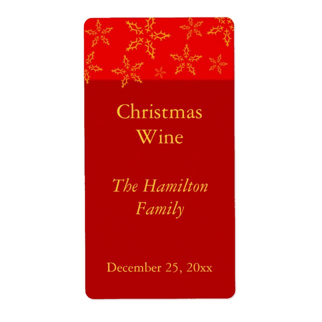 Christmas Wine Label (Front)