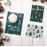 Christmas Wine Lover  Wrapping Paper Sheets<br><div class="desc">This design may be personalized by choosing the Edit Design option. You may also transfer onto other items. Contact me at colorflowcreations@gmail.com or use the chat option at the top of the page if you wish to have this design on another product or need assistance with this design. See more...</div>