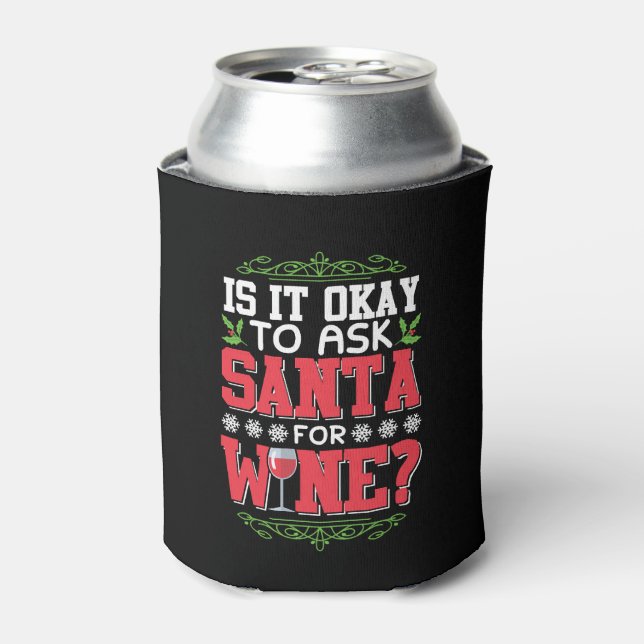 Christmas wine red wine quote can cooler (Can Front)