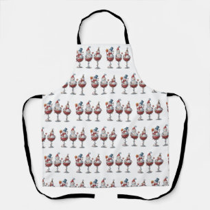 Christmas Wine Snowmen Holiday Spirits Xmas Apron